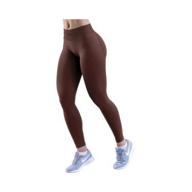 Imagem de Calças De Yoga Femininas De Cintura Alta Sem Costura, Calças De Exercí