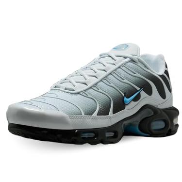 Imagem de Nike Tênis masculino moderno Air Max Plus Lifestyle, Platina pura/cinza fumê escuro/preto/azul universitário, 8