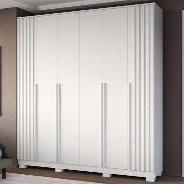 Imagem de Guarda-Roupa Casal Jamile 6 Portas 4 Gavetas 100% Mdf Branco - Acp Móveis