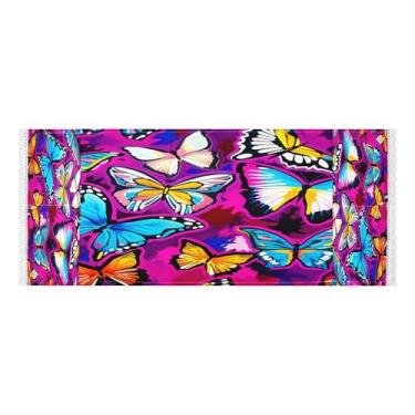 Imagem de Wassud Capas coloridas para lavadora e secadora de borboletas, protetor de lavadora com sacos de armazenamento, capa de geladeira à prova de poeira com bolsos para lavanderia doméstica, cozinha, 120 x