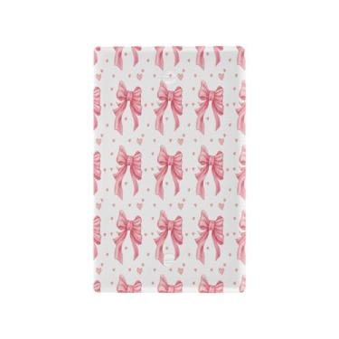 Imagem de Wassud Placa decorativa para interruptores de luz arcos e corações de pêssego, placa de parede para tomadas elétricas em branco 11 x 7 cm