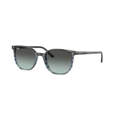 Imagem de Ray-Ban Pacote de óculos de sol RB2197: RB 2197 ELLIOT e correia de silicone antiderrapante universal, Elliot listrado cinza dégradé B/azul e preto, 52 mm