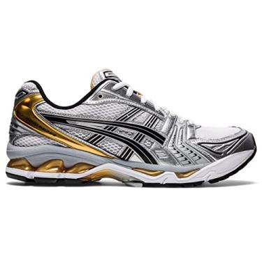Imagem de ASICS Tênis masculino Gel-Kayano 14, Branco/Ouro puro, 41