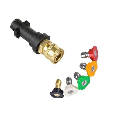 Imagem de Junta de Conversão para Lava-Pressão Conector Rápido Acessórios Máquina Limpeza Universal K2-K7 Adaptador Lavagem Carro Moto Caminhão Casa e Jardim