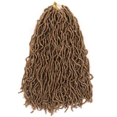 Imagem de Extensões de cabelo Aayubb Faux Locs Crochet, 16 polegadas, loiro escu