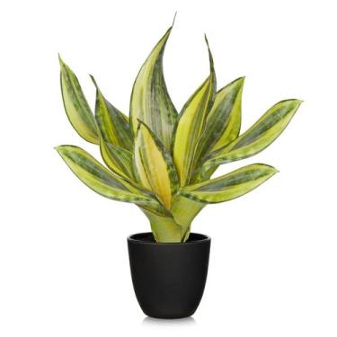 Imagem de Planta artificial Briful Snake Plant 28,5 cm com vaso preto