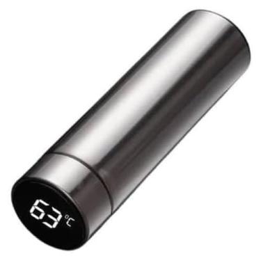Imagem de Garrafa Térmica Inteligente com Display LED Digital, 500ml, Aço Inoxidável 304, Sensor de Temperatura em Tempo Real, Mantém Bebidas Quentes ou Frias por 12 Horas, Portátil