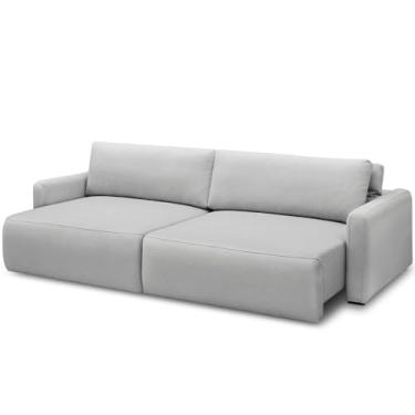 Imagem de Sofá Retrátil Reclinável Para Sala de Estar Living 210cm Sevilha F04 Bouclê Cinza - Lyam Decor