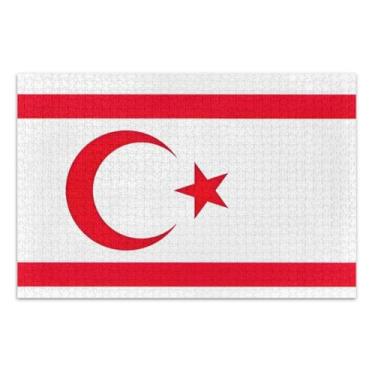Imagem de Turkish Republic Northern Cyprus Flag Jigsaw Puzzles for Adults, Jigsaw Puzzles 1000 Pieces for Adults, Interlock Perfectly, Home Decor Gift Party for Men Women