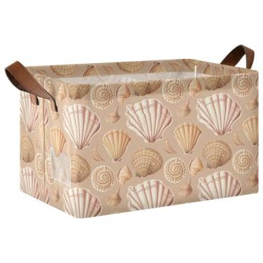 Imagem de Cestas dobráveis marrons bege para organizar o armazenamento de suéteres, cestas decorativas para decoração de casa para organização e armazenamento de sala de jogos 17 x 29 x 25 cm, 1 pacote