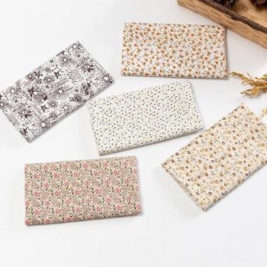 Imagem de 5 peças de tecido de algodão quadrado impresso 25 cm x 25 cm costura acolchoado diferentes padrões conjuntos de patchwork para artesanato de costura DIY