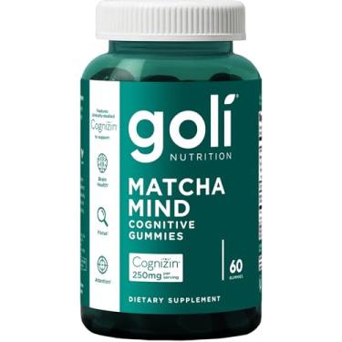 Imagem de Gomas Mentais Goli Matcha - 60 Unidades - Folhas de Chá Verde em Pó com Cognizin para Foco, Atenção e Saúde do Cérebro, Vegano, Não-OGM, Sem Glúten & Sem Gelatina.