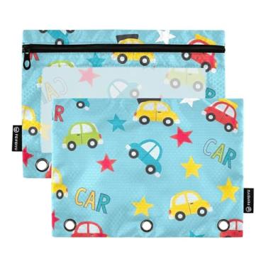 Imagem de Estojo de lápis de longa duração para fichário com três furos para fichário de grande capacidade, pacote com 2