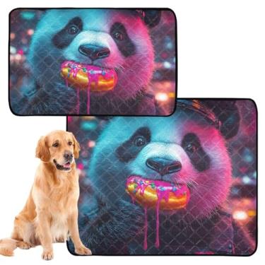 Imagem de TSENQUE Tapetes laváveis para cães de estimação, à prova d'água, tapete de cercadinho de cachorro engraçado, urso panda, polícia, tapete reutilizável para animais de estimação, à prova de vazamento