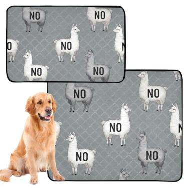 Imagem de Almofada de xixi para animais de estimação cinza e branco, lavável para cães, à prova d'água, tapete de treinamento de cachorro, absorvente, médio + grande, conjunto de 2