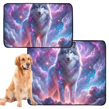 Imagem de TSENQUE Lobo Nebulosa Fantastic Pet Lavável Cachorro Pee Pads Reutilizáveis Pet Cat Pad Filhotes Absorventes Impermeáveis Tapetes para Cachorros Bonitos, Pequeno x Pacote com 3