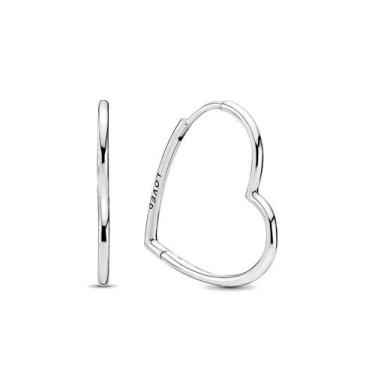 Imagem de Brinco ARGOLA CORAÇÃO em Prata S925 - L&B Acessórios