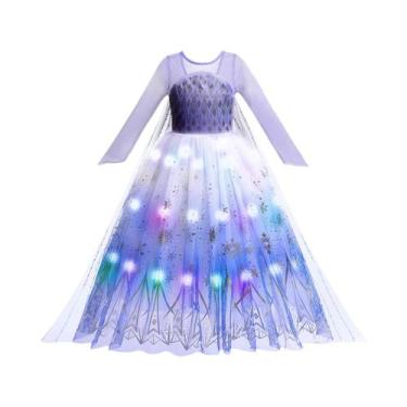 Imagem de Vestido LED Para Meninas Com Luzes Roxo E Verde Fantasia Infantil Para