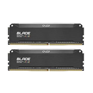 Imagem de OLOy DDR4 RAM 16 GB (2 x 8 GB) lâmina fina preta RGB 3200 MHz CL16 1,35V 288 pinos Desktop Gaming UDIMM (MD4U0832160BRKDA)