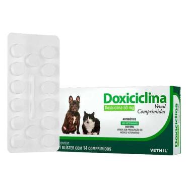 Imagem de Doxiciclina Vetnil 50 mg para Cães e Gatos 14 Comp