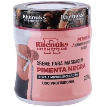 Imagem de Creme Pimenta Negra Rhenuks para Massagem Ativa Microcirculação Auxili