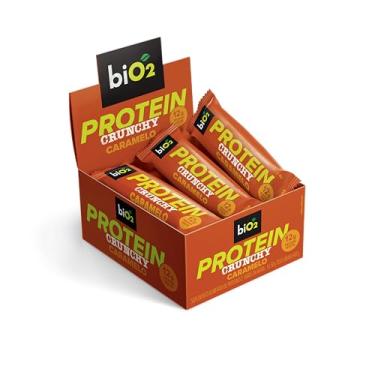 Imagem de Barra de Proteína Crocante biO2 Protein Crunchy Caramelo, Caixa com 9 unidades de 50 g, Vegana e sem Glúten