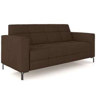 Imagem de Sofá 3 Lugares Sala Living Industrial 180cm Senna K01 Veludo Marrom - Lyam Decor