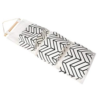 Imagem de GLOGLOW Saco de Armazenamento/organizador de Bolsa de Armazenamento, Linho de Algodão, Suporte para Parede ou Porta, 57x20cm, para Quarto, Cozinha, Banheiro, Escritório, Suspenso Com 3 Bolsos (D