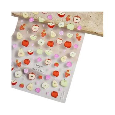 Imagem de Adesivos De Unhas Para Festa De Frutas: Abacaxi, Pitaya, Kiwi, Maçã, M