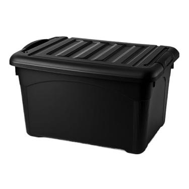 Imagem de CAIXA CONTAINER ORGANIZADORA 95 L REFORÇADA EMPILHÁVEL TAMPA TRAVA RODINHAS BRINQUEDOS FERRAMENTAS