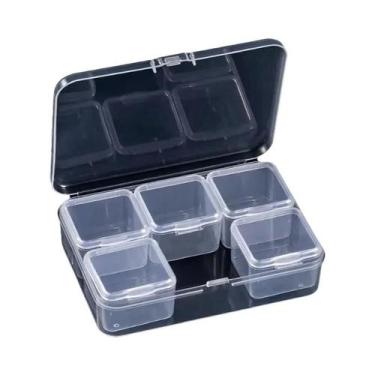 Imagem de Caixa Organizadora De Plástico Transparente Mini Com Tampa Articulada 