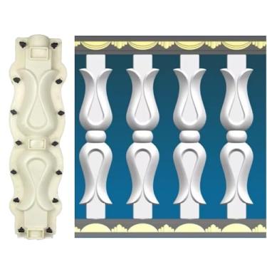 Imagem de Molde de varanda de concreto ABS resistente de 78 cm - Molde pré-fabricado reutilizável engrossado com fivelas embutidas, grau industrial para engenharia de construção (padrão 6)