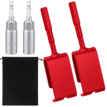 Imagem de Lanties Conjunto de 5 adaptadores de pino de gelo inclui 2 adaptadores de broca de âncora de gelo, 2 mangas giratórias, 1 bolsa de armazenamento de metal fácil instalação para acessórios de abrigos de