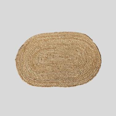 Imagem de Tapete em Juta Trançado Fibra Natural Oval Decorativo para Sala Quarto e Cozinha Rústico Vegano Durável e Sustentável