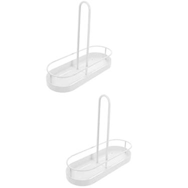 Imagem de Rack de bancadas quentes dispensador de copos loja suporte garrafas tampa compartimento bar branco descartável banheiro café papel suporte de mesa e organizador de chá de escritório organizador de