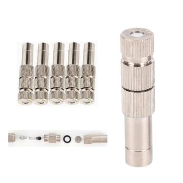 Imagem de Kit de bicos de nebulização de latão de 50 peças para sistema de refrigeração, bocal push-in de baixa pressão de 8 mm com tela de filtro, bocais de neblina para sistema de resfriamento ao ar livre