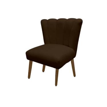 Imagem de Cadeira Pétala Flor Para Sala De Estar Penteadeira Salão Suede Marrom 