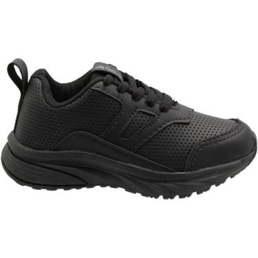 Imagem de Tênis Infantil Esportivo Mini Pé Juvenil Escolar Unissex, Preto, 35