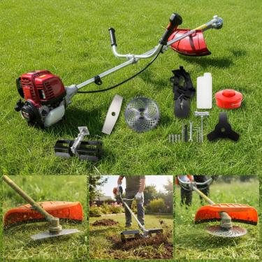 Imagem de Roçadeira Profissional 4 Tempos 3hp 63cc A Gasolina Nakasaki Laminas E Enxada