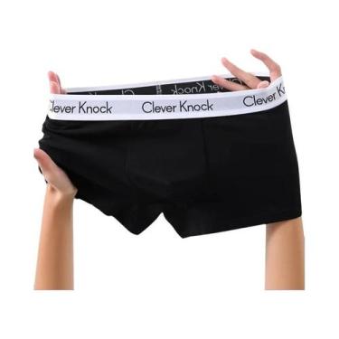 Imagem de Cuecas Boxer Masculinas Sexy De Algodão, Cor Sólida, Cuecas Masculinas