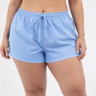 Imagem de Short Tactel Feminino Plus Size com Cós Elástico e Cordão TamanhoG1Cor