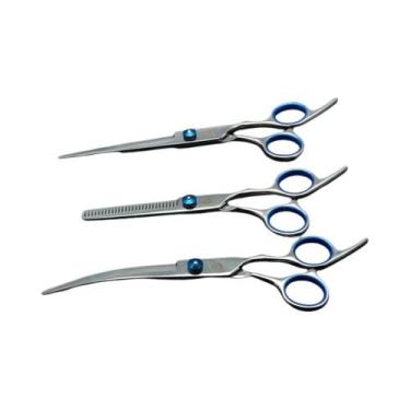 Imagem de Tesoura De Corte E Desbaste Curva Para Tosa De Cães E Gatos, Aço Inoxi