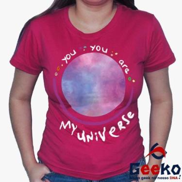 Imagem de Baby Look Coldplay 100% Algodão - You You Are My Universe - BTS - Rock