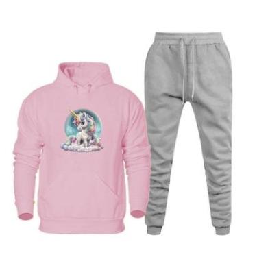 Imagem de Conjunto Moletom Infantil Estampa de Unicornio Menina-Feminino