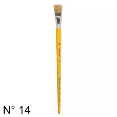Imagem de Pincel Chato Condor Ref. 456-14 com Cabo Longo Amarelo