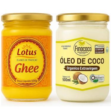 Imagem de Kit 1 Manteiga Ghee Lotus 500g e 1 Óleo de Coco Orgânico Extra Virgem Finococo 500g