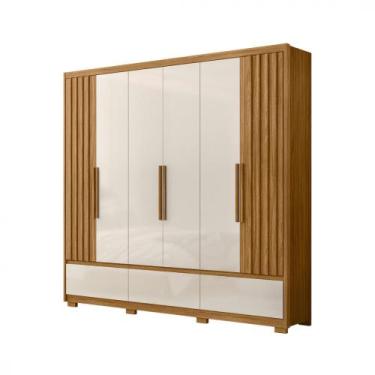 Imagem de Guarda-Roupa Casal Amazonas - MDP 6 Portas 5 Gavetas com Espelho e Rip