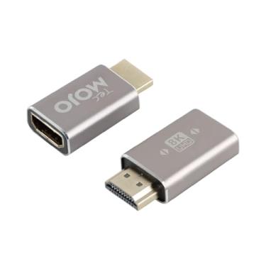 Imagem de Tecmojo Adaptador DisplayPort 8K para HDMI, porta de exibição unidirecional para conversor HDMI 2.1 compatível com Dell, Lenovo, HP, projetor, PC, banhado a ouro 24K, pacote com 2