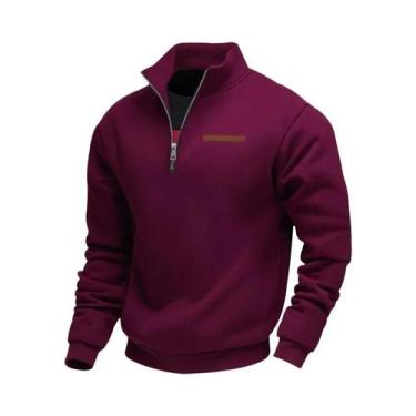 Imagem de Moletom Masculino De Fleece Com Zíper Frontal, Manga Longa, Confortáve