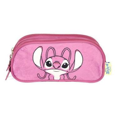 Imagem de Estojo Triplo Juvenil Original Stitch E Angel Peluciado - Luxcel, Roxo